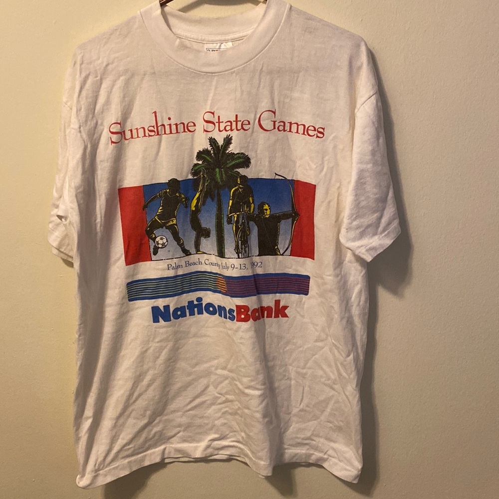 🔥 Vintage 90s Sunshine State Games Sports Shirt single stitch all around